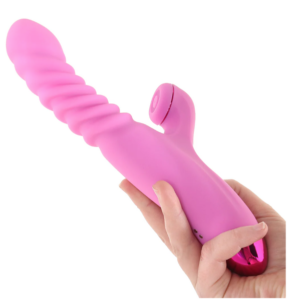 Luxe Nova Thrusting & Throbbing Rabbit Vibe in Pink