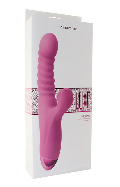 Luxe Nova Thrusting & Throbbing Rabbit Vibe in Pink