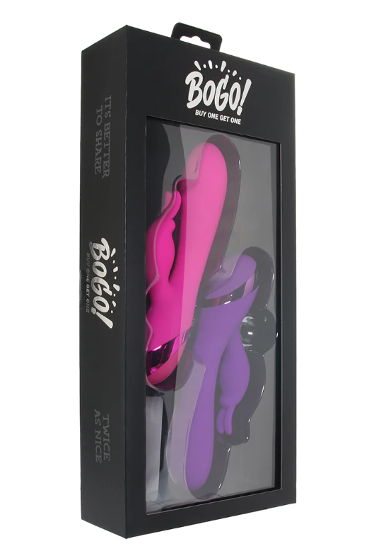 BOGO! Silicone Rabbit Vibes in Purple & Pink