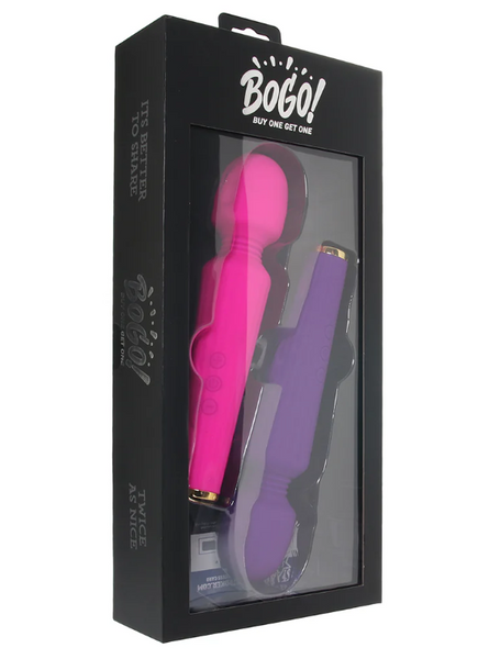 BOGO! Silicone Wand Vibes in Purple & Pink