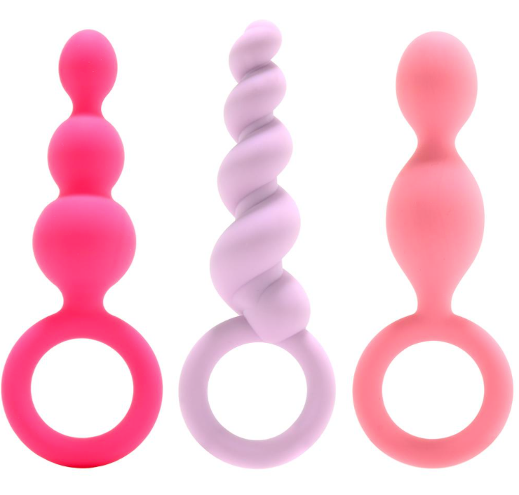 Satisfyer Plugs Silicone 3 Piece Set in Multi-Colored